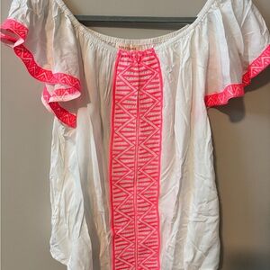 Solitaire White and Pink Women's Top